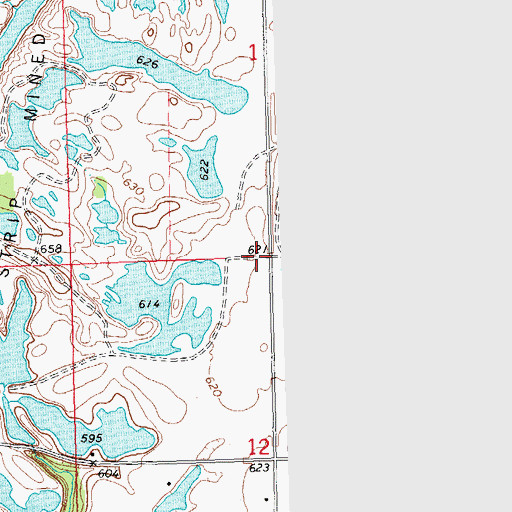 Topographic Map of New Liberty School (historical), IL