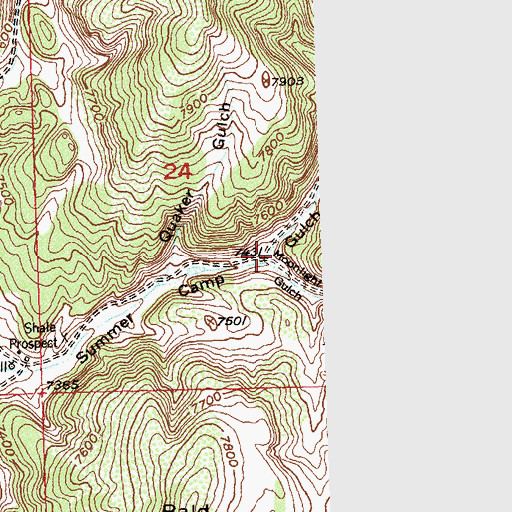 Topographic Map of Moonlight Gulch, CO