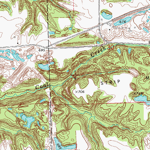 Topographic Map of Parville Mine, IL