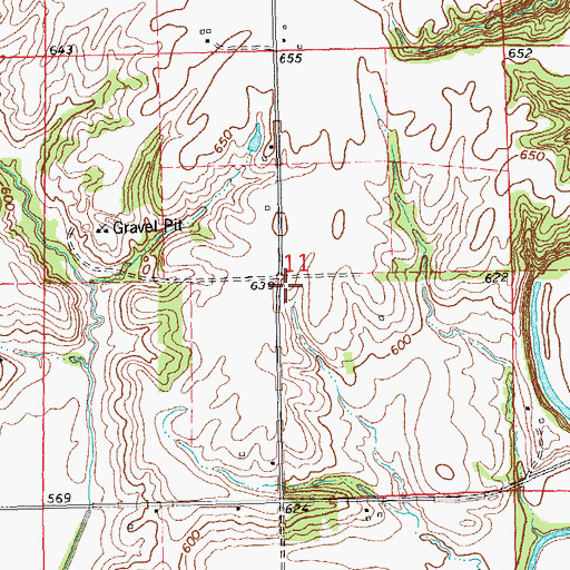 Topographic Map of Pleasant Ridge School (historical), IL