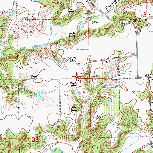 Topographic Map of Pleasant View School (historical), IL