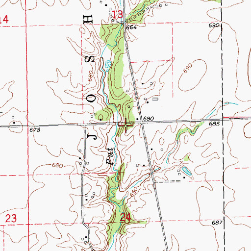 Topographic Map of Randolph School (historical), IL