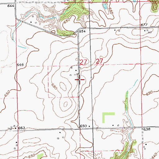 Topographic Map of Ross School (historical), IL