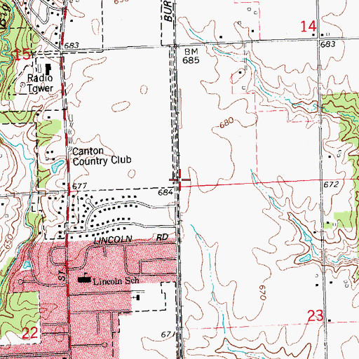 Topographic Map of Simmons Mine, IL
