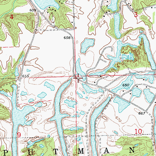 Topographic Map of Springtown School (historical), IL