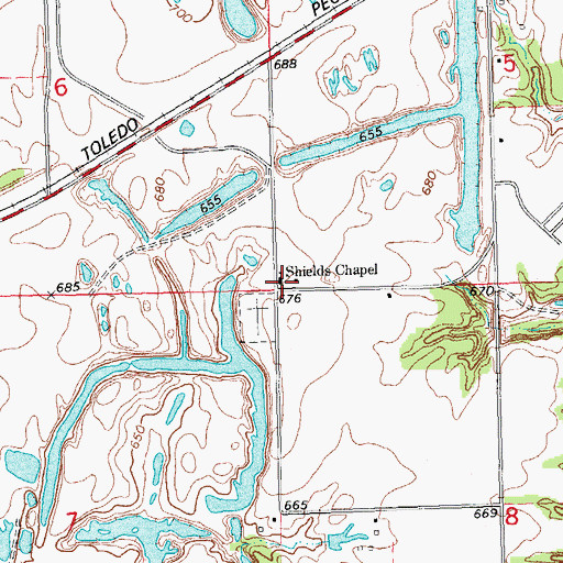 Topographic Map of Tatum School (historical), IL