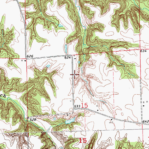 Topographic Map of Whiteoak Grove School (historical), IL