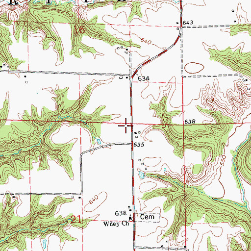 Topographic Map of Wiley School (historical), IL