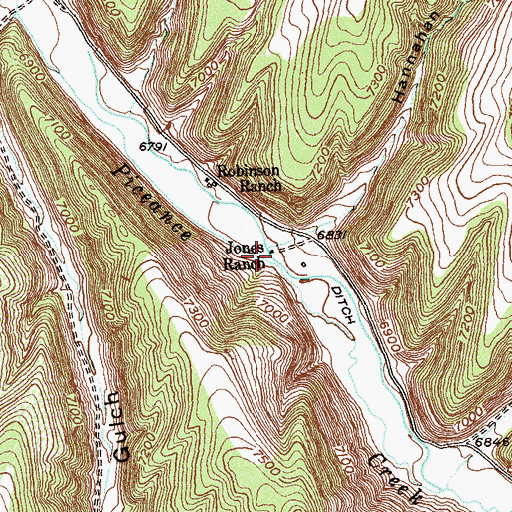 Topographic Map of Jones Ranch, CO