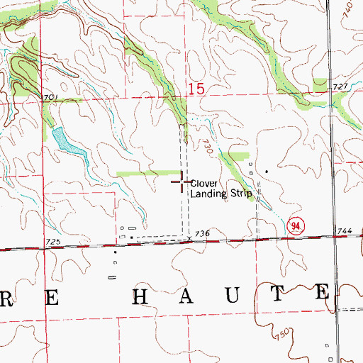 Topographic Map of Clover Landing Strip (historical), IL