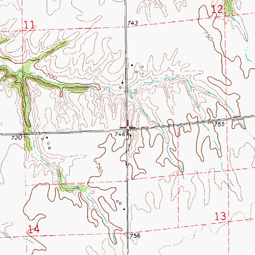 Topographic Map of Cork School (historical), IL