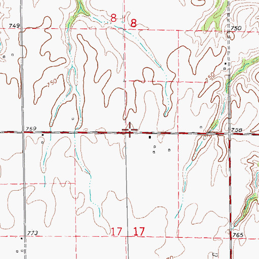 Topographic Map of Cox School (historical), IL