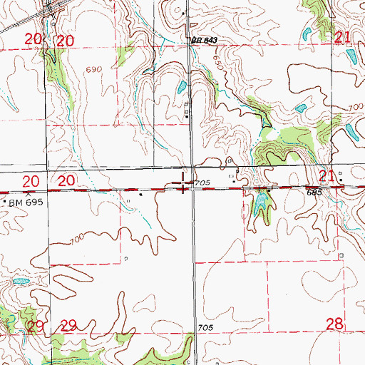Topographic Map of Ellison School (historical), IL