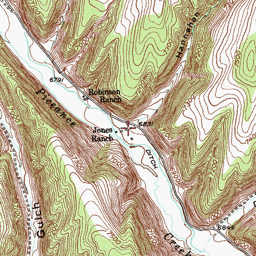 Topographic Map of Hannahan Gulch, CO