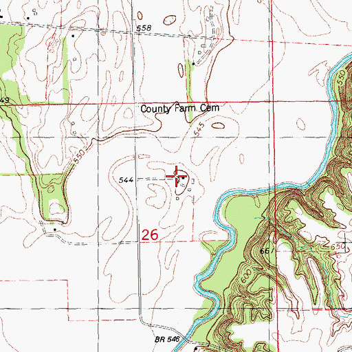 Topographic Map of Henderson County Farm (historical), IL