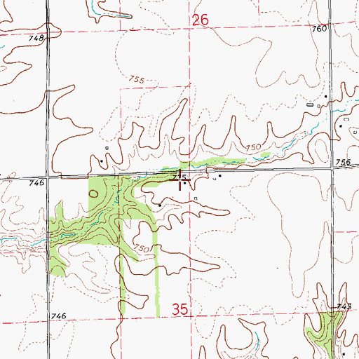 Topographic Map of Henderson School (historical), IL