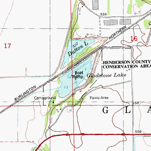 Topographic Map of Henderson State County Conservation Area, IL