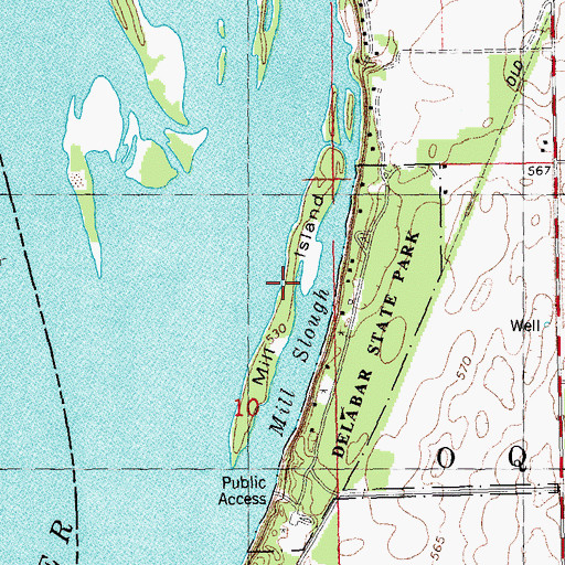 Topographic Map of Mill Island, IL