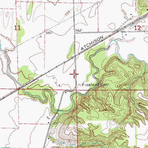 Topographic Map of Millville School (historical), IL