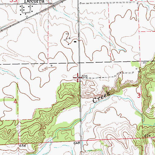 Topographic Map of Peasley School (historical), IL