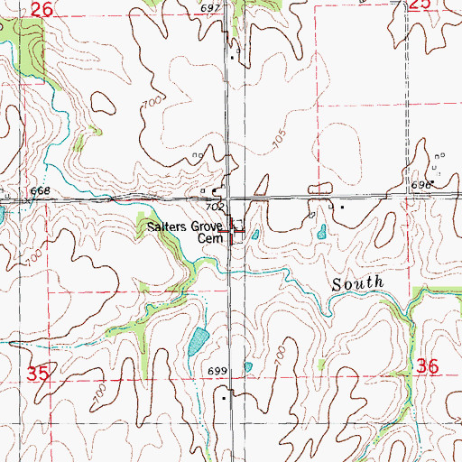 Topographic Map of Salter's Grove Cemetery, IL