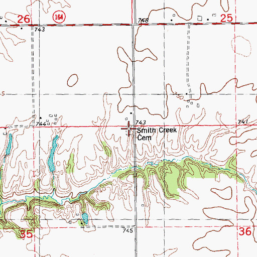 Topographic Map of Smith Creek Cemetery, IL