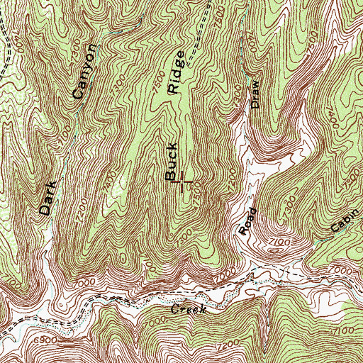 Topographic Map of Buck Ridge, CO