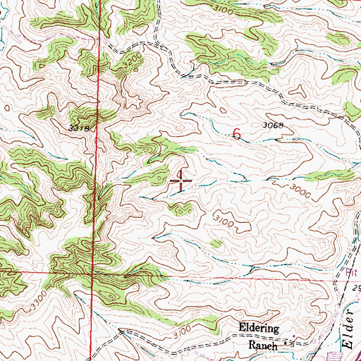 Topographic Map of Treasure County, MT