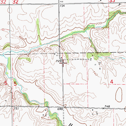 Topographic Map of Stanley School (historical), IL
