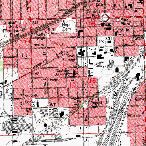 Topographic Map of Bethany Academy, IL