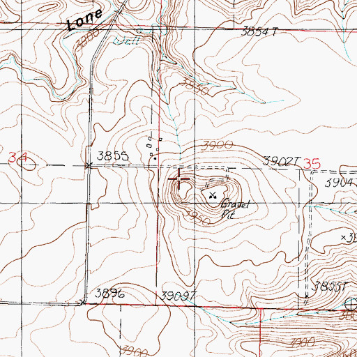 Topographic Map of Pondera County, MT