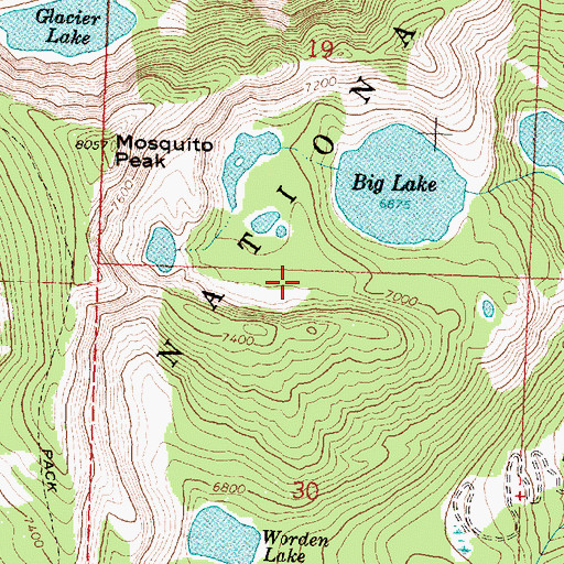 Topographic Map of Missoula County, MT
