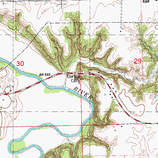 Topographic Map of Corbin Cemetery, IL