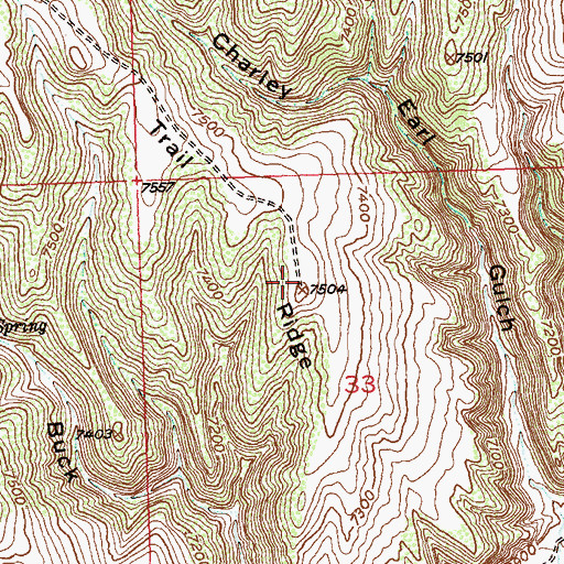 Topographic Map of Trail Ridge, CO