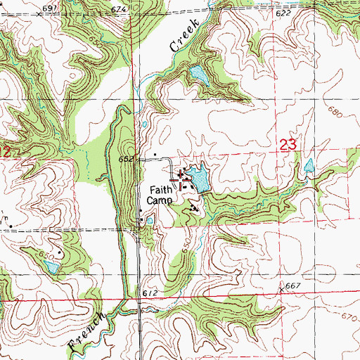 Topographic Map of Faith Camp, IL
