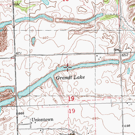 Topographic Map of Grandt Lake, IL
