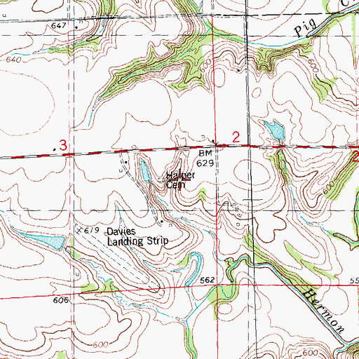 Topographic Map of Harper Cemetery, IL