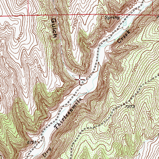 Topographic Map of Two Buck Gulch, CO
