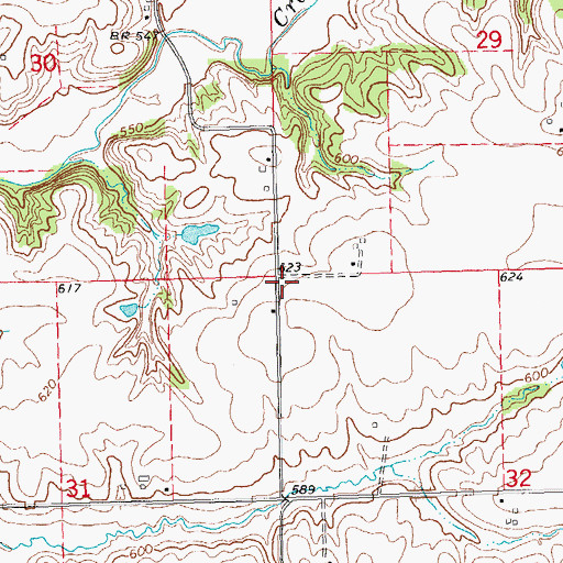 Topographic Map of Hazel Dell School (historical), IL