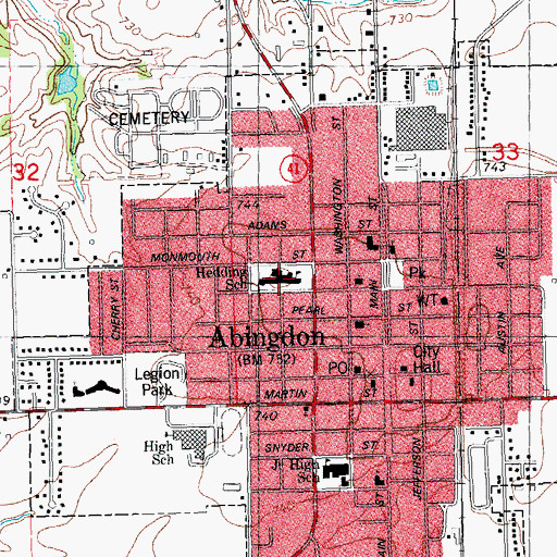 Topographic Map of Hedding Grade School, IL