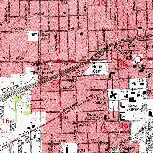 Topographic Map of Kelly Park, IL