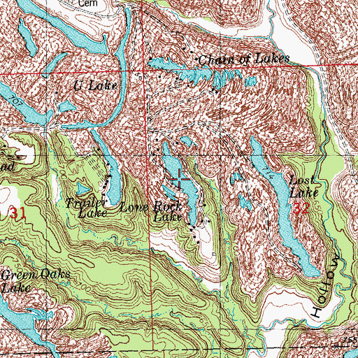 Topographic Map of Lone Rock Lake, IL