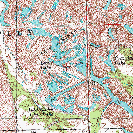 Topographic Map of Long Lake, IL