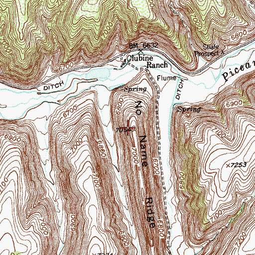 Topographic Map of No Name Ridge, CO