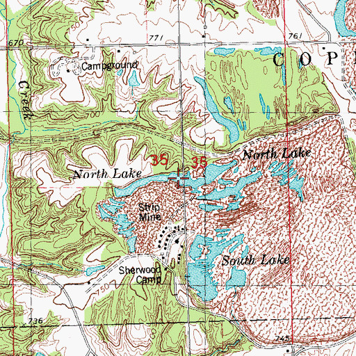 Topographic Map of North Lake, IL