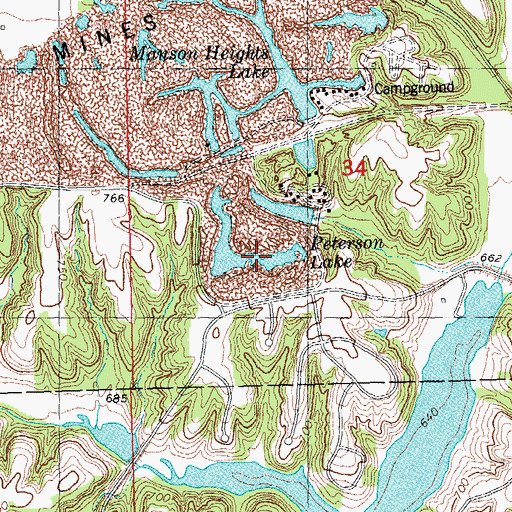 Topographic Map of Peterson Lake, IL