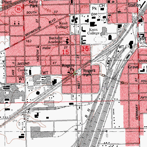 Topographic Map of Rogers Park, IL