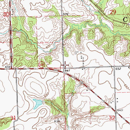 Topographic Map of South Grove School (historical), IL