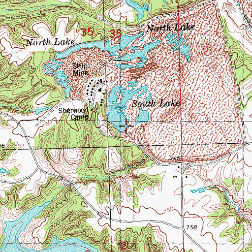 Topographic Map of South Lake, IL