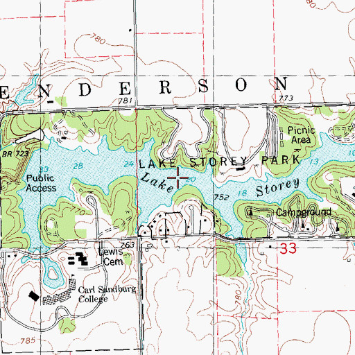 Topographic Map of Lake Storey, IL